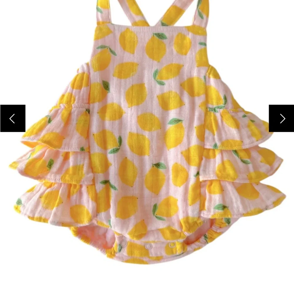 Pink sorbet/ Muslin ruffle sunsuit